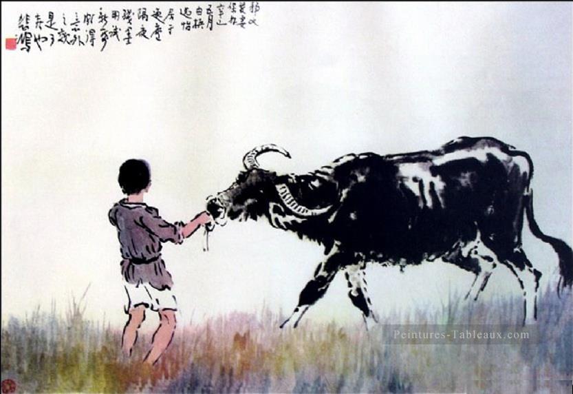 Xu Beihong corydon sur herbe Art chinois traditionnel Peintures à l'huile